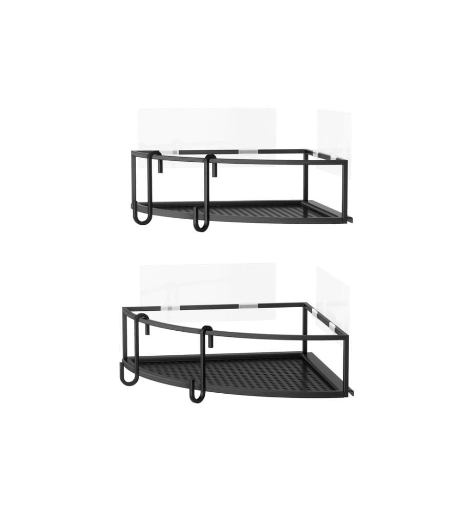 UMBRA - Tablette de douche d'angle Cubiko Lot de 2, Noir, acier