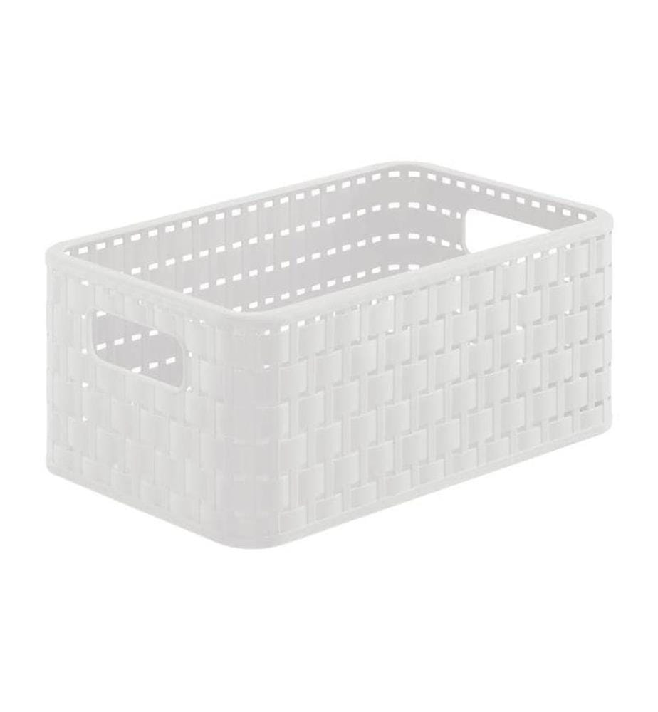 ROTHO - Panier de rangement Country 28 x 18,5 x 12,6 cm, Blanc
