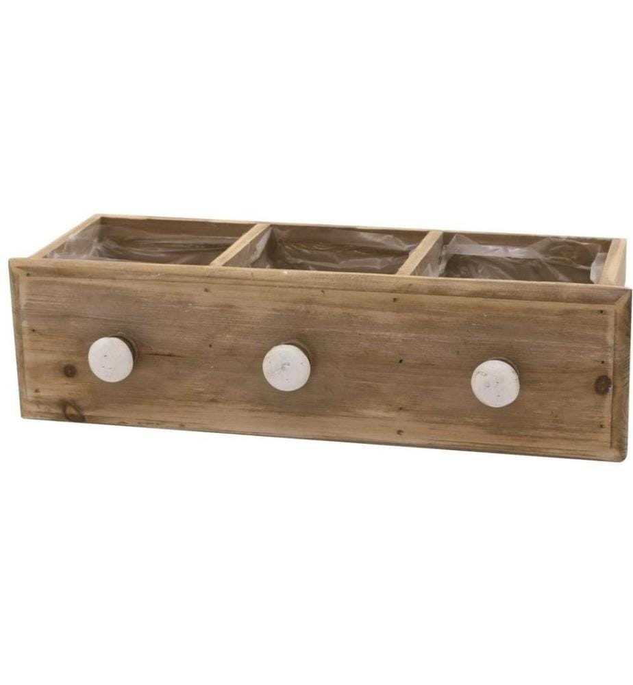 CHALET - Caisse de rangement avec insert 32 x 10 x 9 cm, Brun