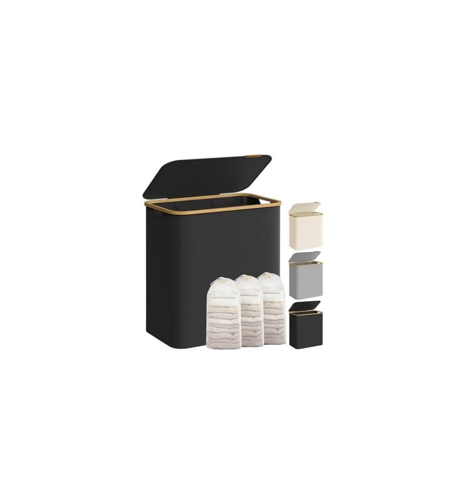 Songmics - Corbeille à linge 150 l, Noir