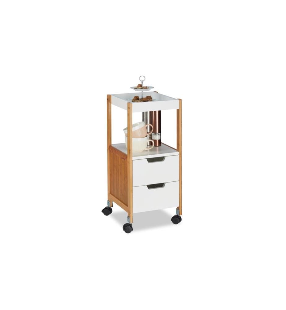 RELAXDAYS - Chariot de cuisine 69 x 30 x 30 cm, marron/blanc