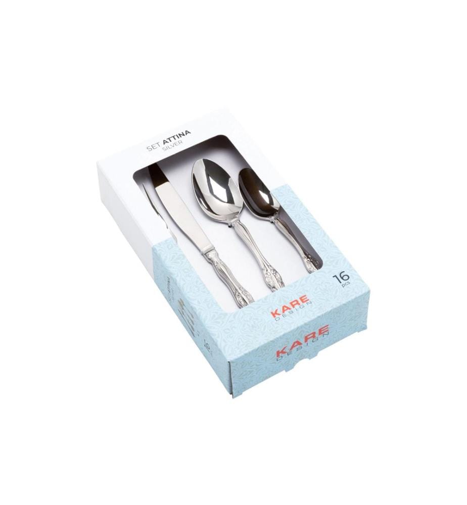 Kare Kits de couverts Attina, 16 pièces, argent
