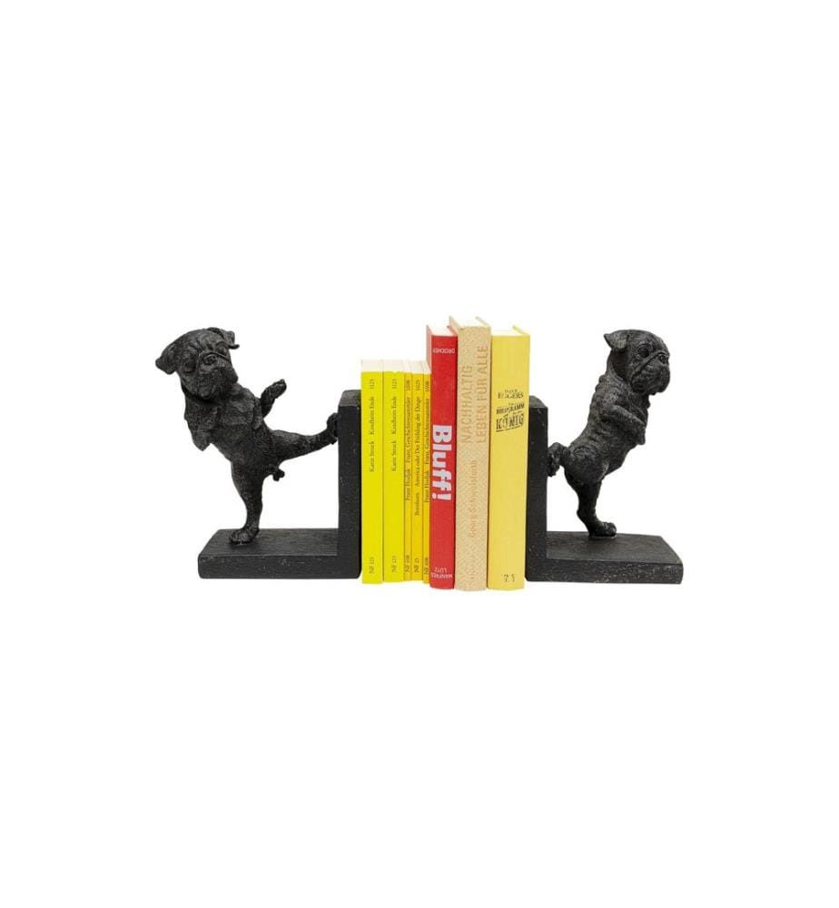 Kare Support de livre Dancing Dogs 2er Set, Noir