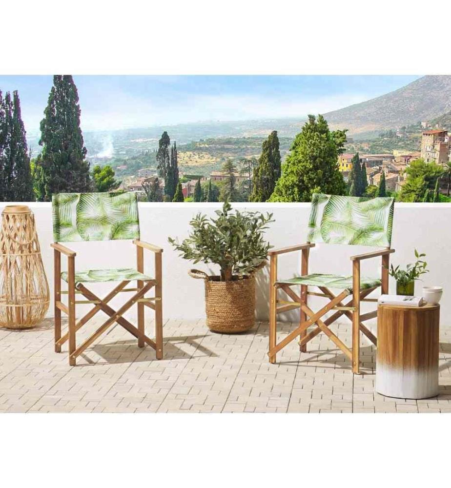 Lot de 2 chaises de jardin CINE Acacia Vert clair