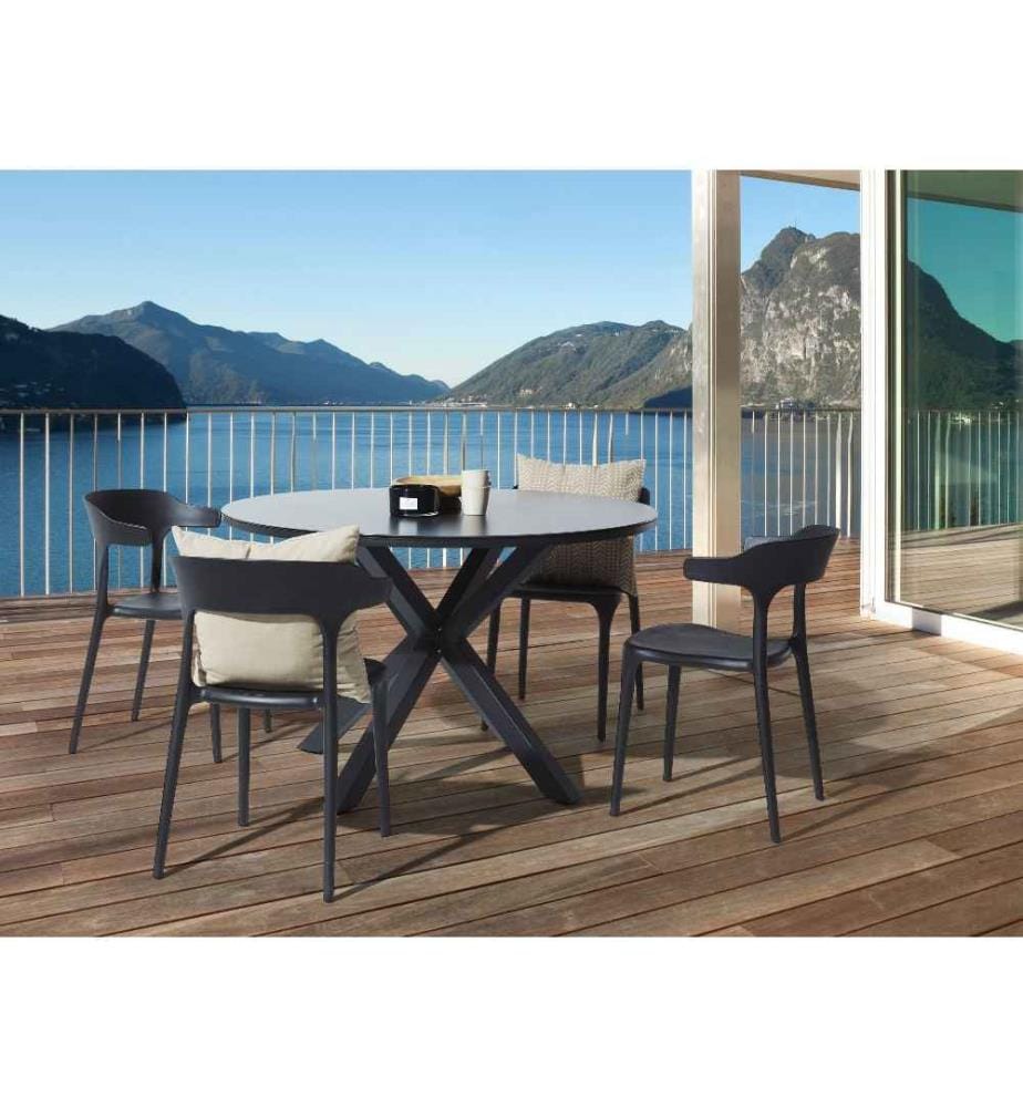 Lot de 4 chaises de jardin GUBBIO Noir