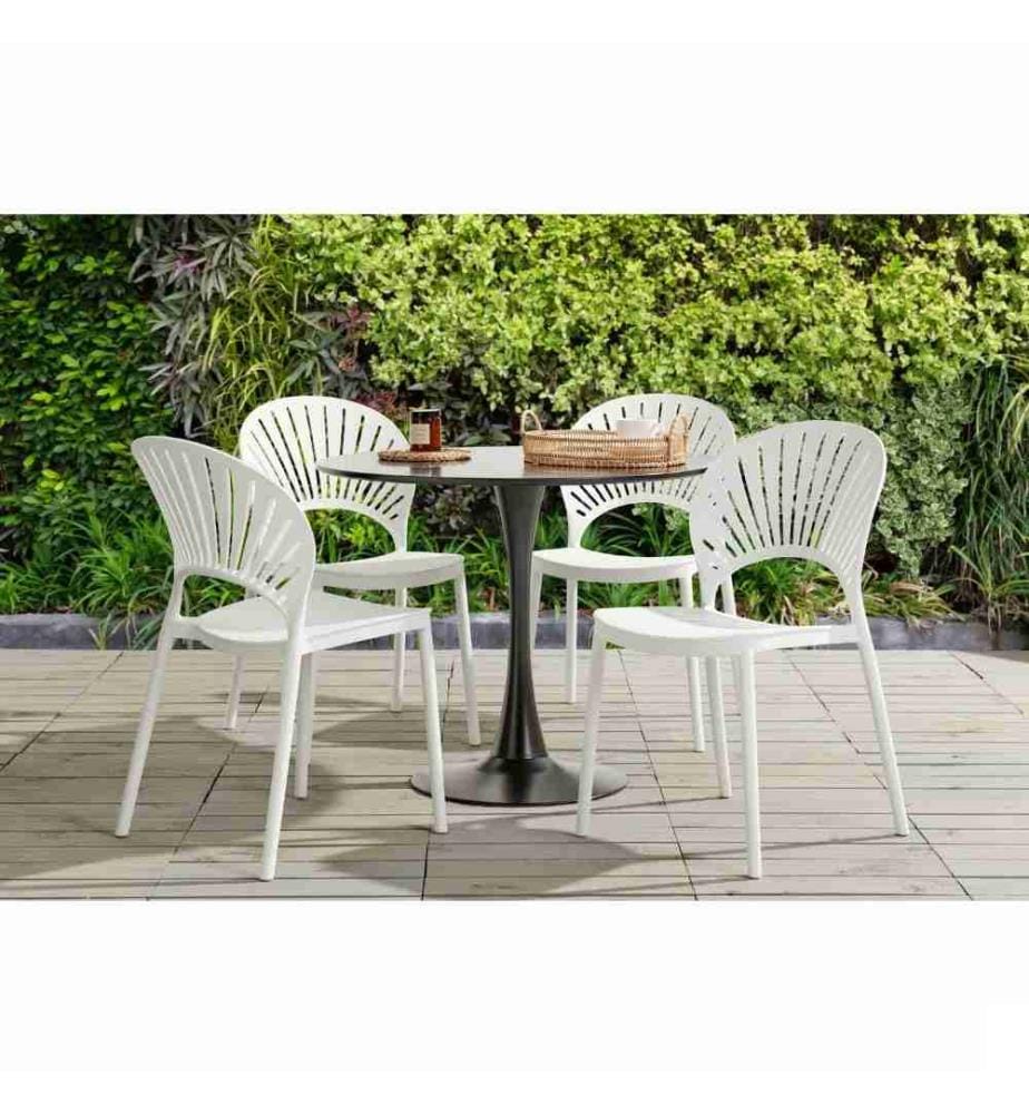Lot de 4 chaises de jardin OSTIA Blanc