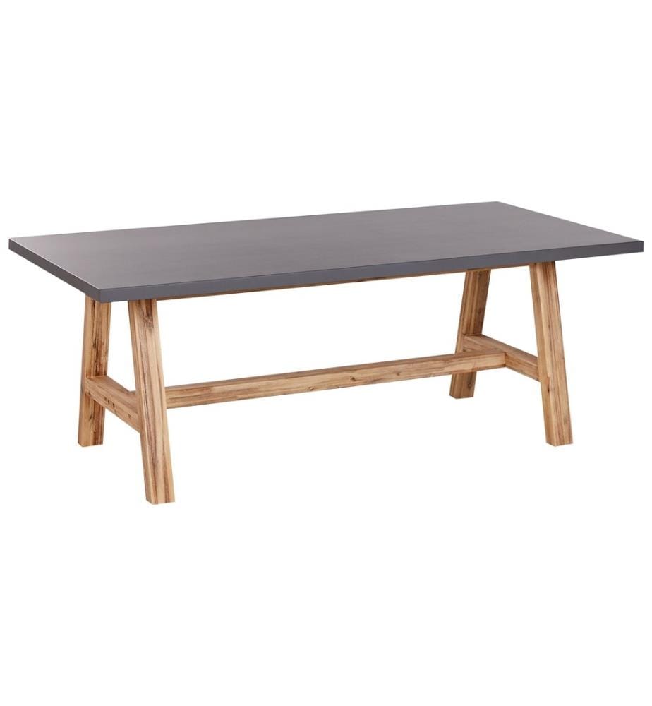 Table de salle à manger de jardin TONNARE 200 cm 100 cm Béton Gris