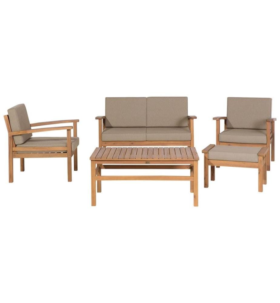 Ensemble de salon de jardin avec table 4 places MANILA Bois d'acacia certifié Marron clair