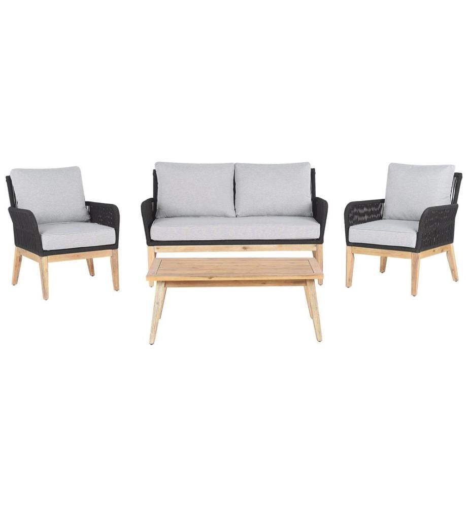 Ensemble de salon de jardin avec table 4 places MERANO Acacia Gris