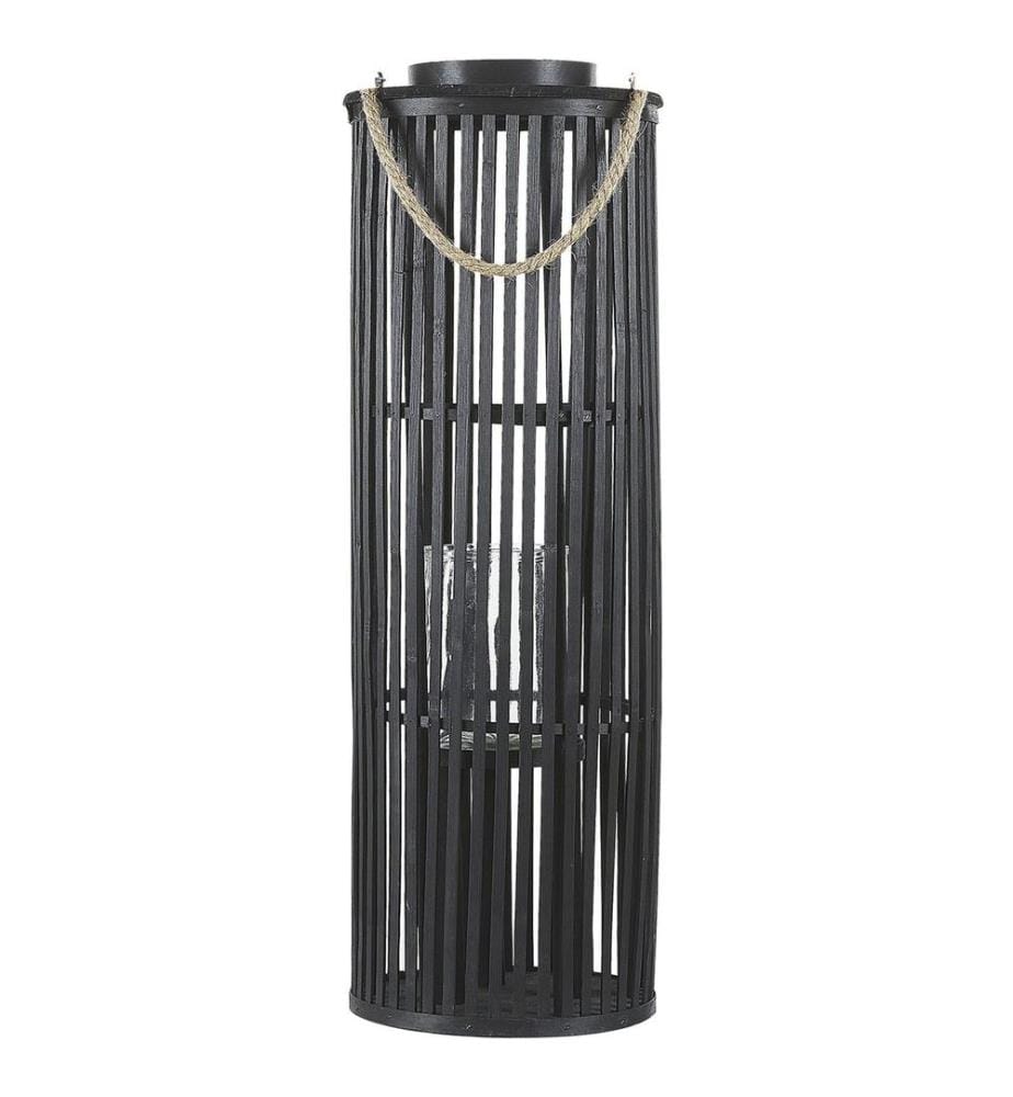 Lanterne LUZON Bois de saule 80 cm Noir