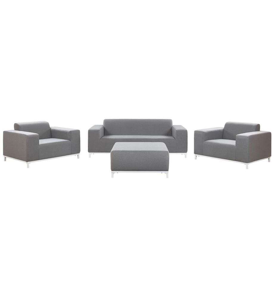 Ensemble de salon de jardin avec table 5 places ROVIGO Gris