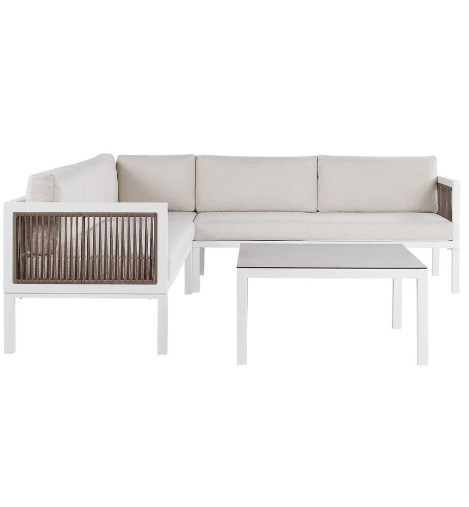 Ensemble de canapés d'angle de jardin 4 places BORELLO Côté gauche Métal Beige