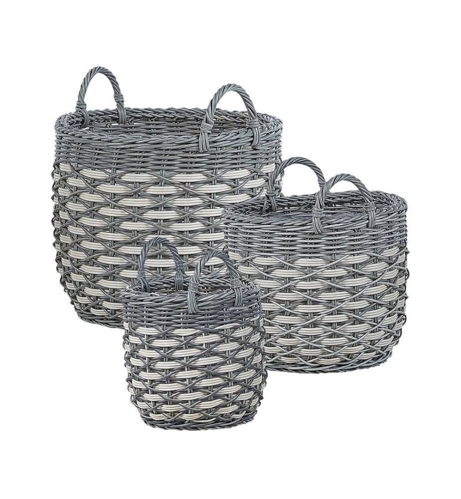 Lot de 3 pots de fleurs GEFIRA 31/39/49 cm Gris