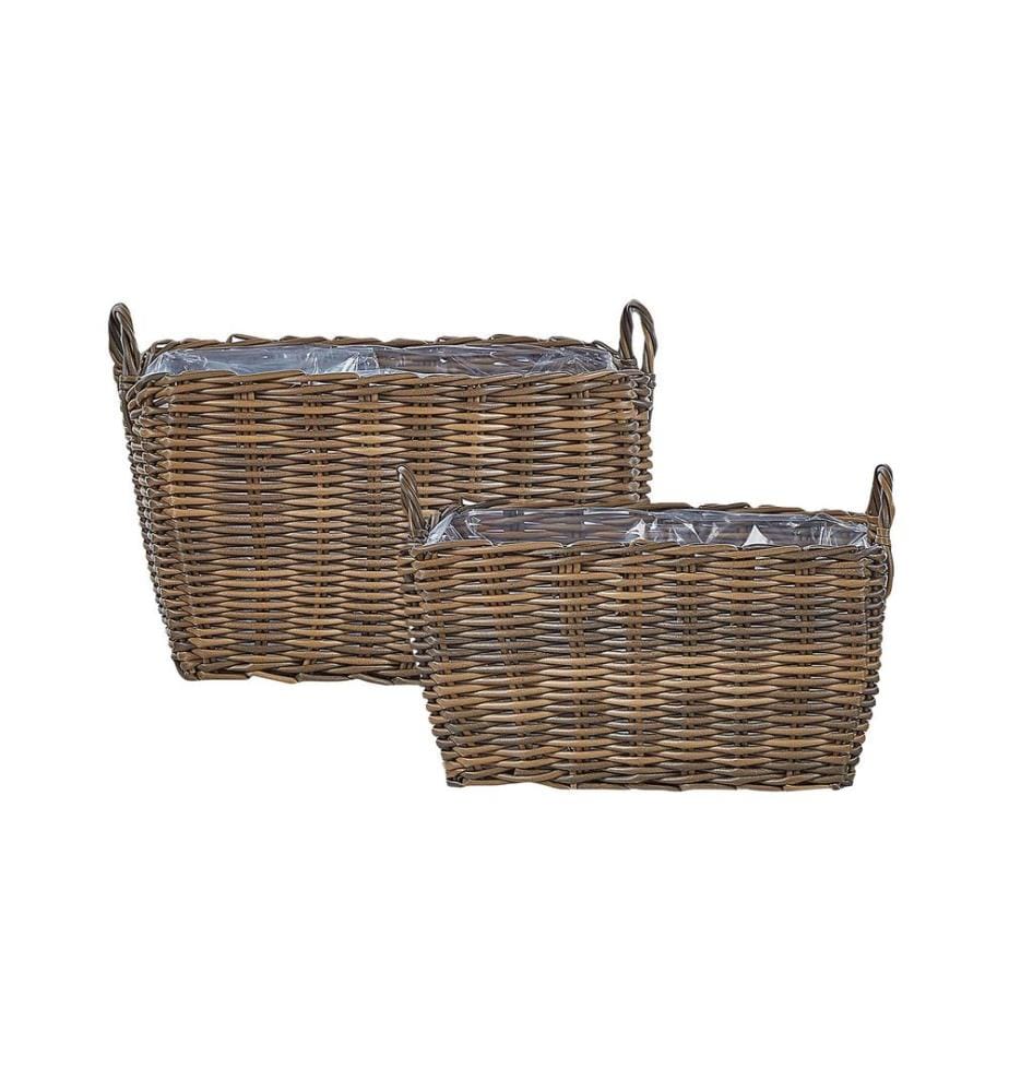 Lot de 2 pots de fleurs ORMOS 53/59 cm Marron