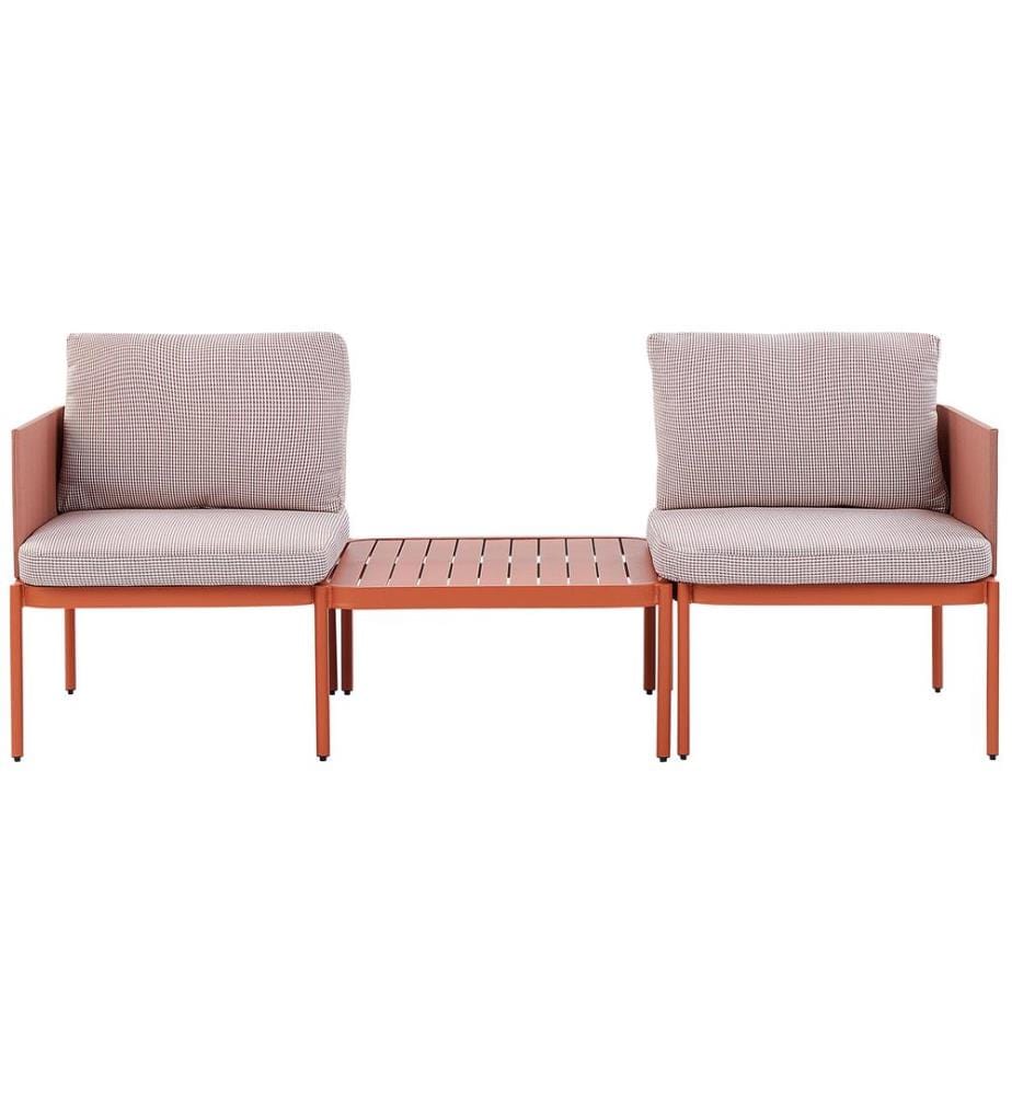 Ensemble de salon de jardin avec table 2 places TERRACINA Métal Orange