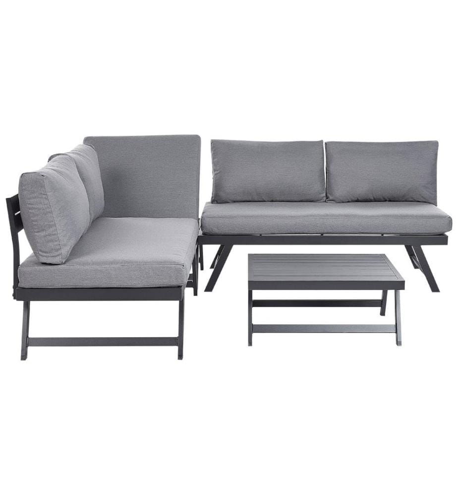 Ensemble de canapés d'angle de jardin 5 places COCCORINO Métal Gris