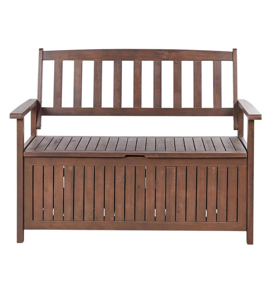 Banc de jardin SOVANA 120 cm avec rangement Acacia Marron foncé