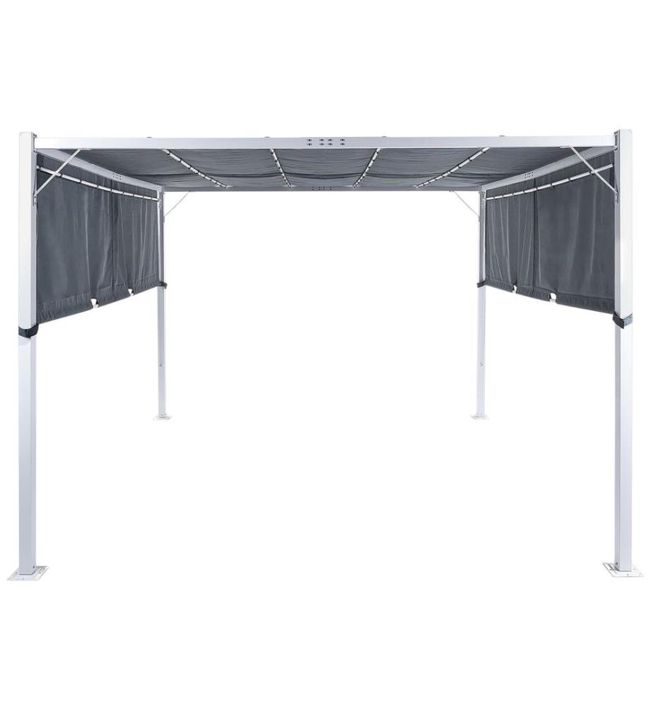 Tonnelle de jardin LED PARGA Métal 310 cm 310 cm Gris