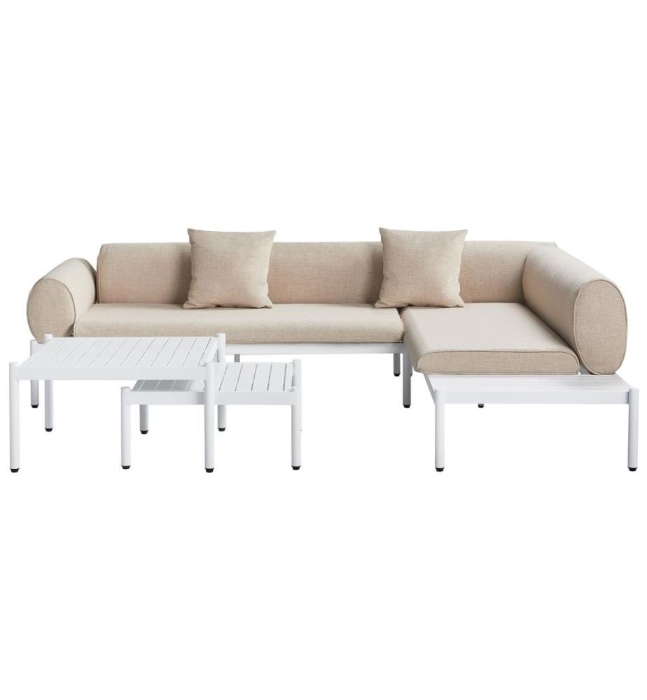 Ensemble de canapés d'angle de jardin 5 places RASIGLIA Côté gauche Métal Beige