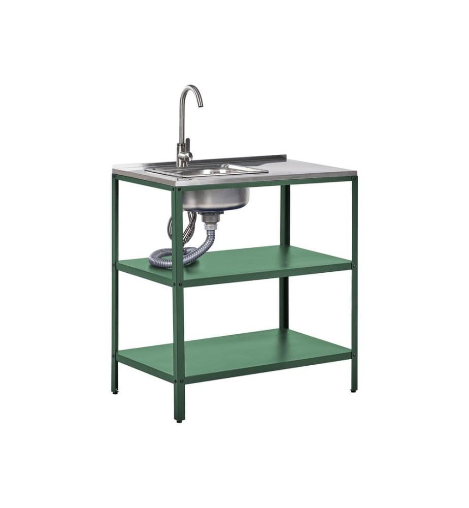 Ilot de cuisine extérieure avec évier VILAMA Vert