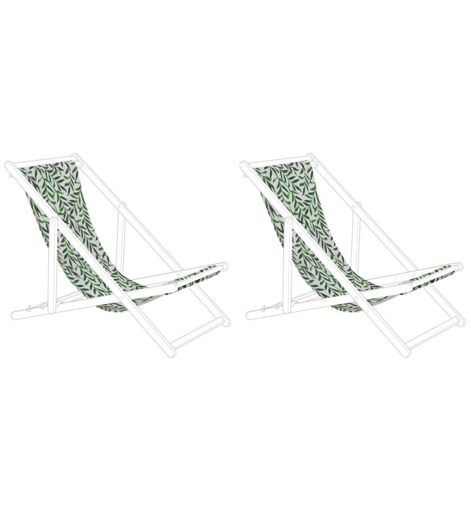 Lot de 2 tissus de remplacement pour chaises longues ANZIO/AVELLINO 113 x 44 cm Vert