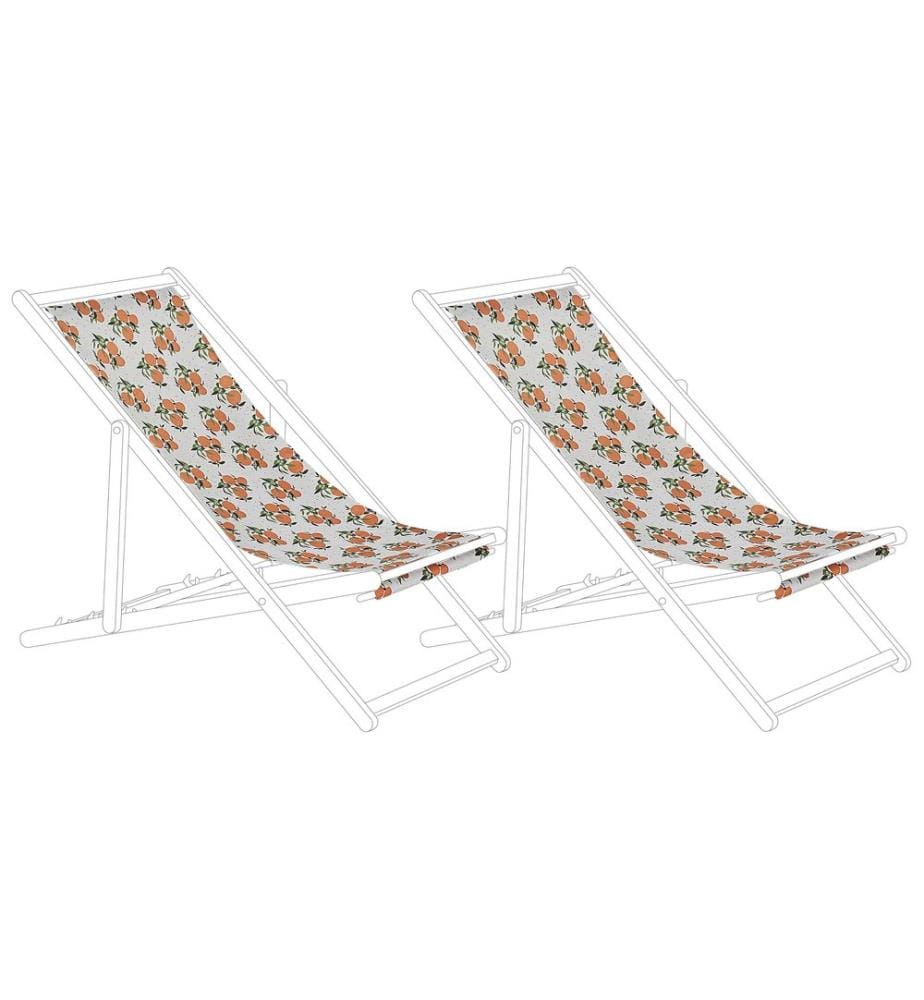Lot de 2 tissus de remplacement pour chaises longues ANZIO/AVELLINO 113 x 44 cm Orange