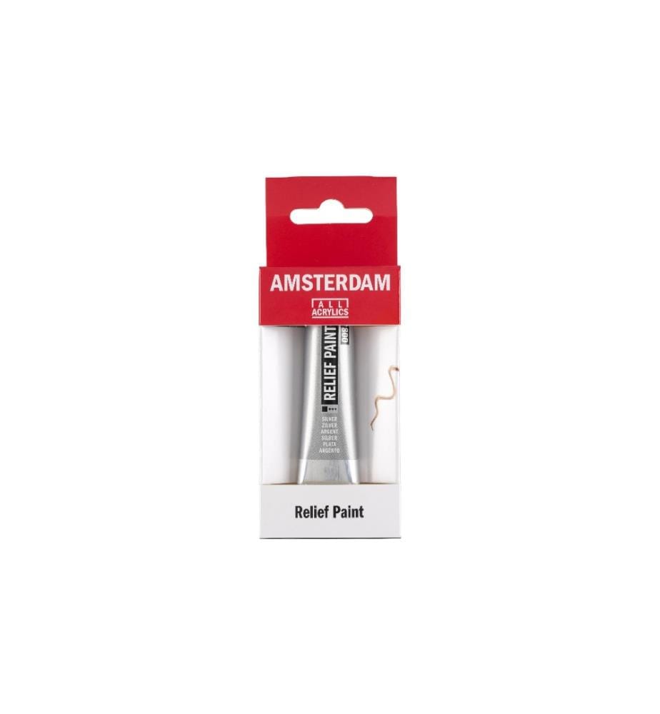 AMSTERDAM - Peinture acrylique Reliefpaint 800, 20 ml, Argenté