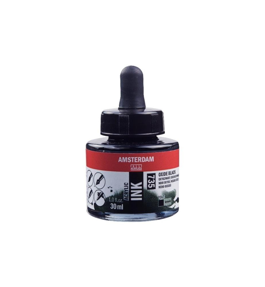 AMSTERDAM - Encre acrylique 30 ml, Noir