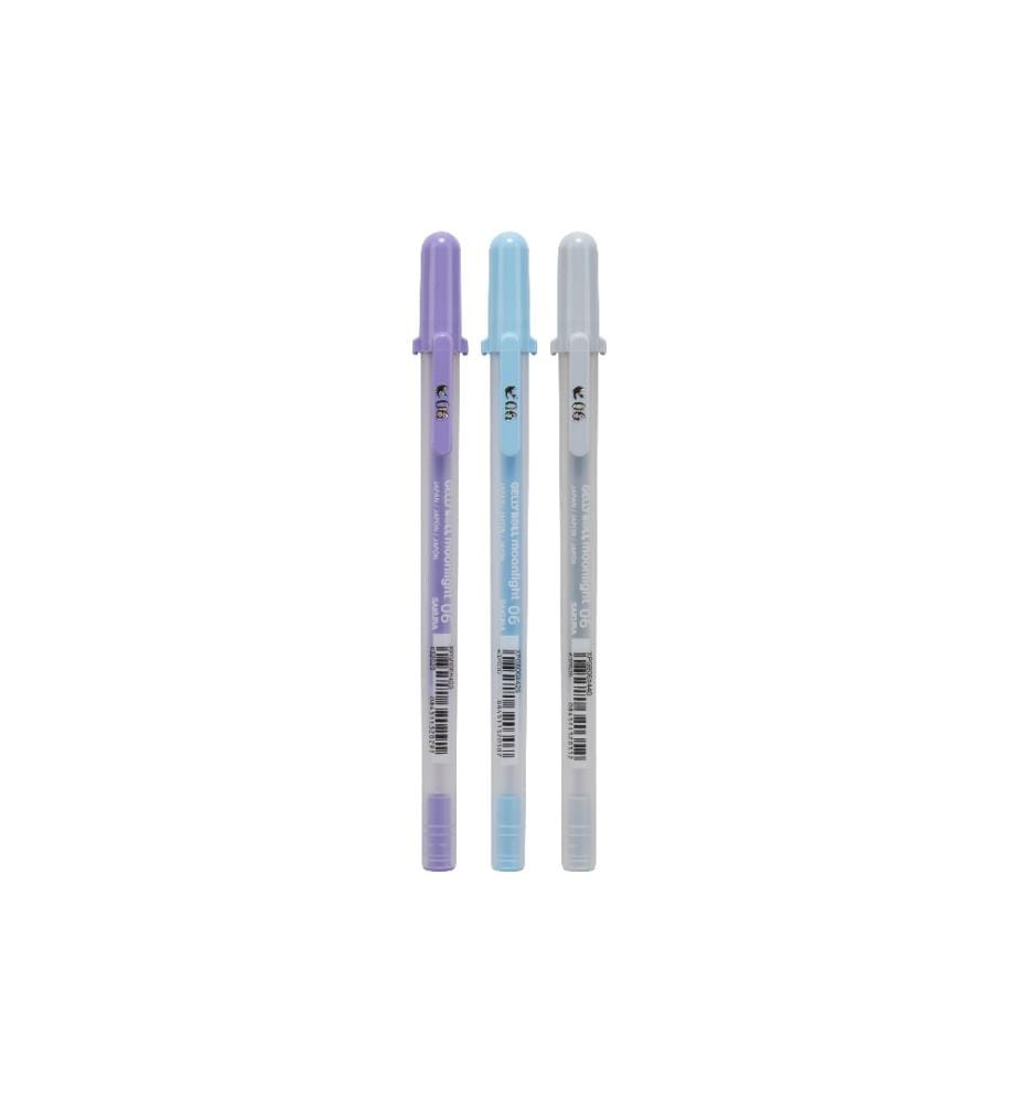 SAKURA - Stylo à encre gel Moonlight Calm 0.35 mm, Multicolore, 3 pièces