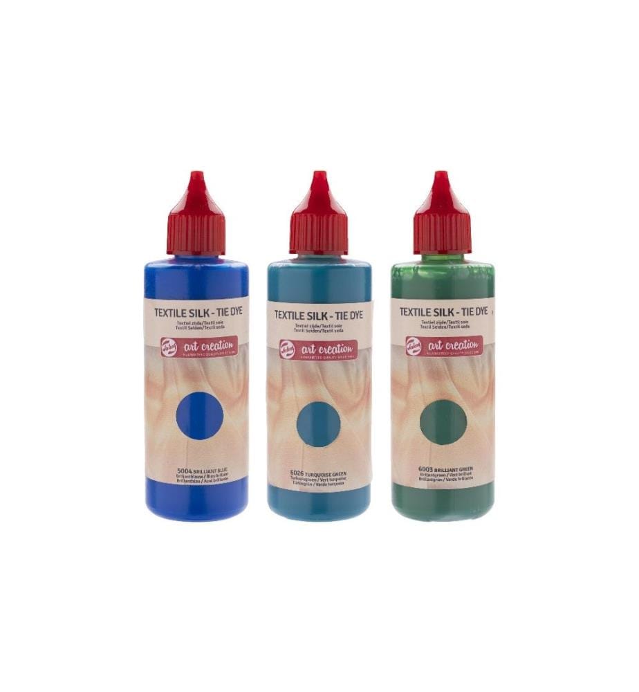 TALENS - Peinture pour textile 3 couleurs de 85 ml, Bleu/Vert/Turquoise