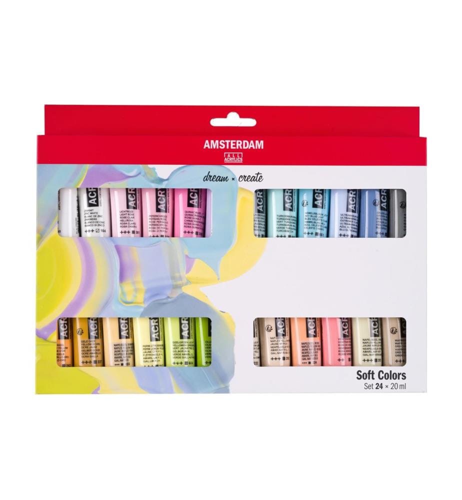 AMSTERDAM - Peinture acrylique Set Soft Colors 24 tubes de 20 ml