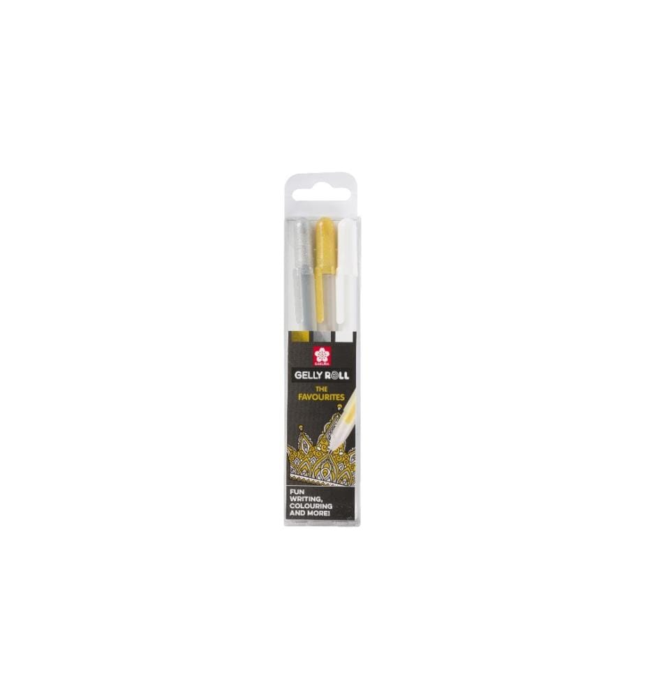 SAKURA - Stylo à encre gel Gelly Roll Lot de 3, multicolore