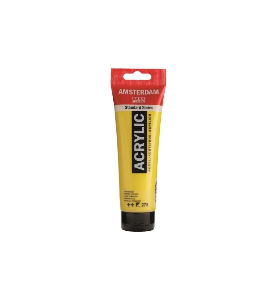 AMSTERDAM - Peinture acrylique Standard Series Jaune primaire Semi-couvrant, 120 ml