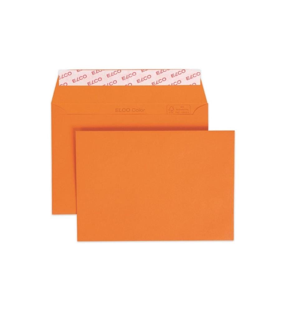 ELCO - Enveloppe Color C6, Pas de fenêtres, 25 Pièce/s, Orange