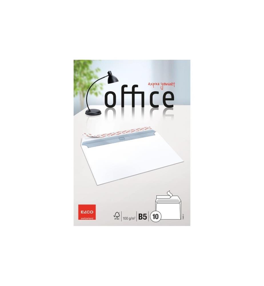 ELCO - Enveloppe Office B5, Pas de fenêtres, 10 Pièce/s