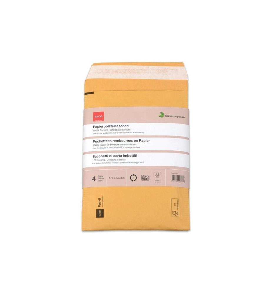 ELCO - Enveloppe Zero Plastic 170 x 225 mm, 4 pièces