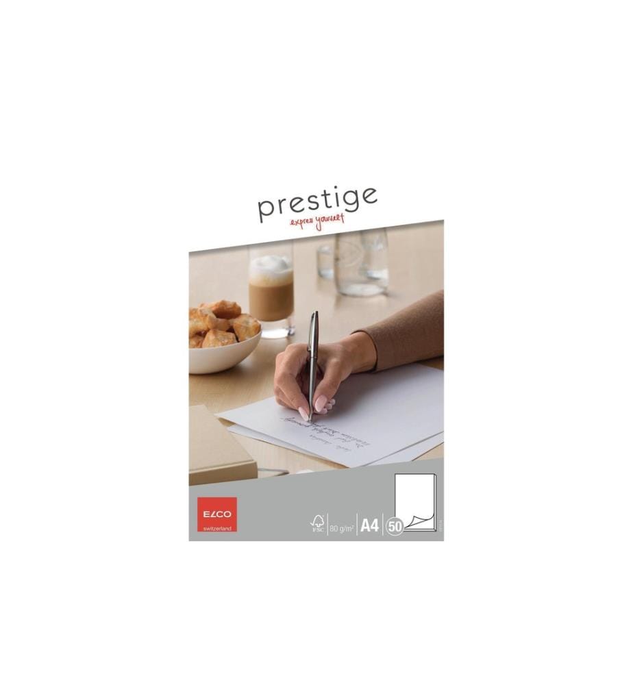 ELCO - Bloc-notes Prestige A4 Blanc, 50 feuilles