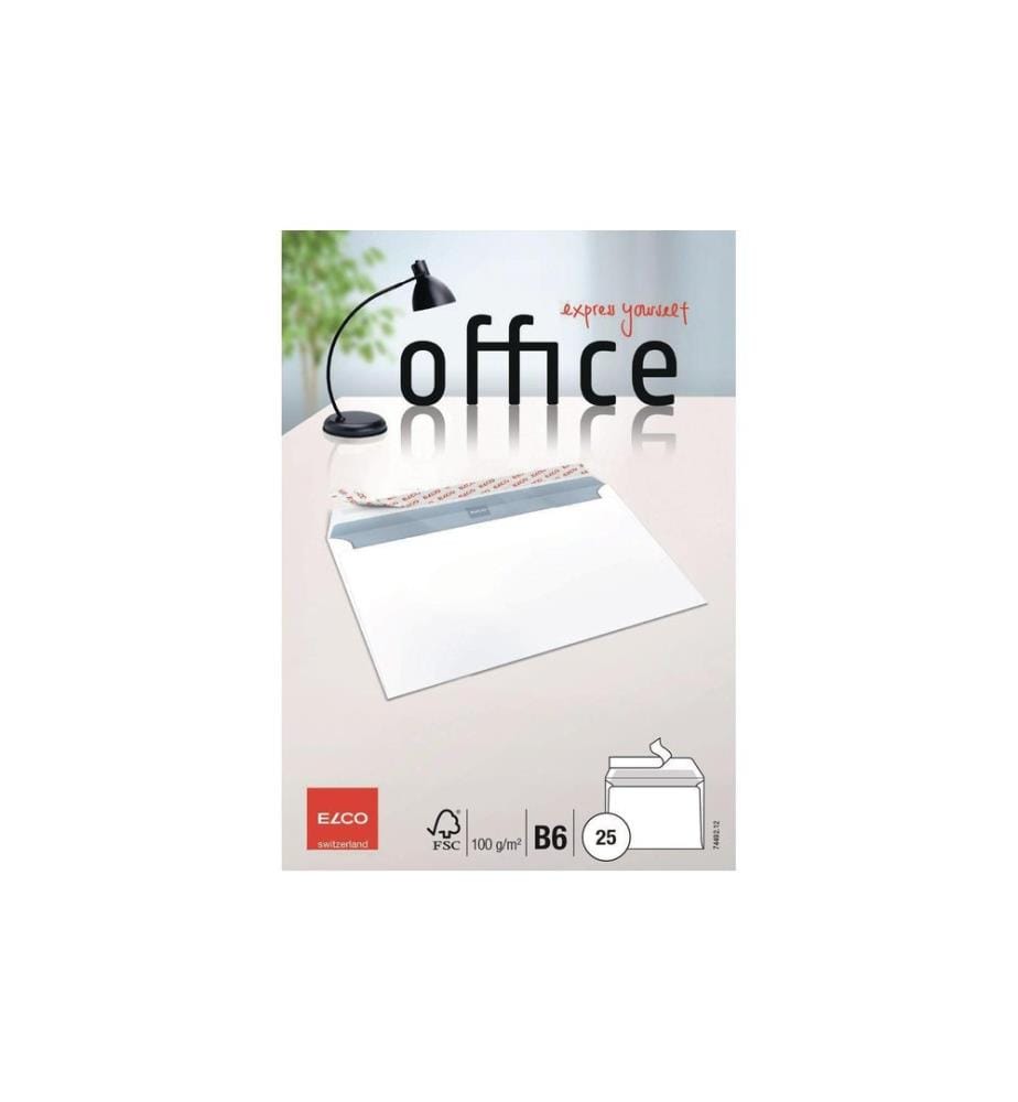 ELCO - Enveloppe Office B6 sans fenêtre, 25 pièces