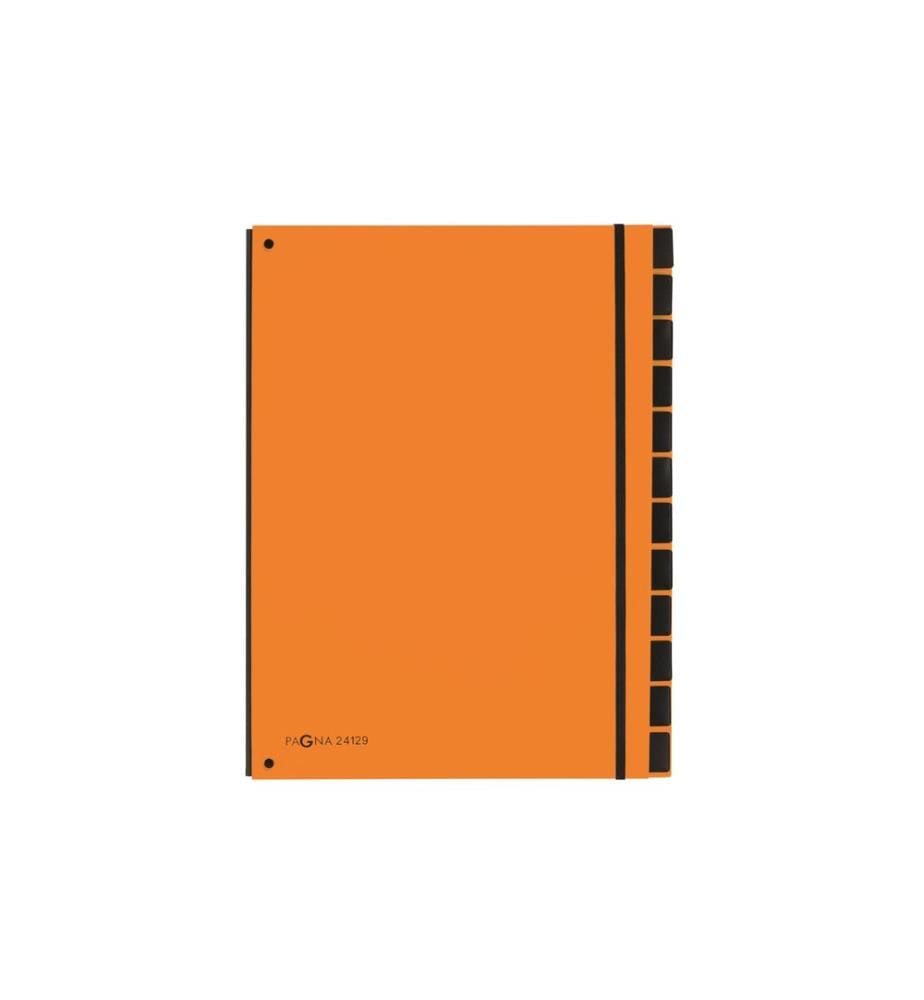 PAGNA - Classeur à compartiments A4 Trend Orange, 12 compartiments