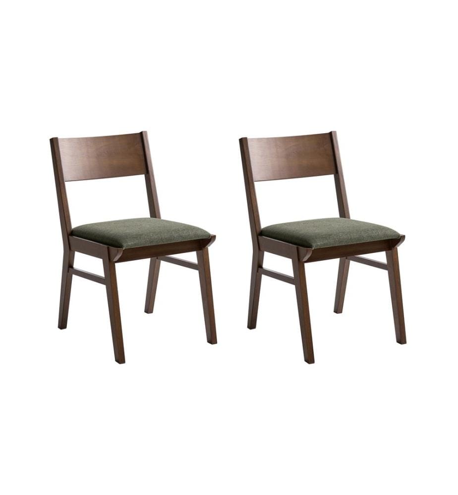 Lot de 2 chaises de salle à manger ENOLA Bois Vert foncé/marron