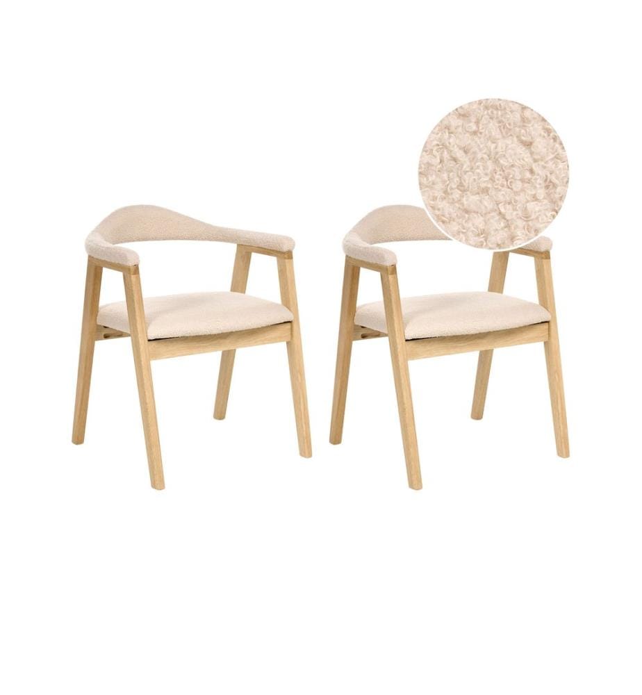 Lot de 2 chaises de salle à manger ONECO Bois Marron clair