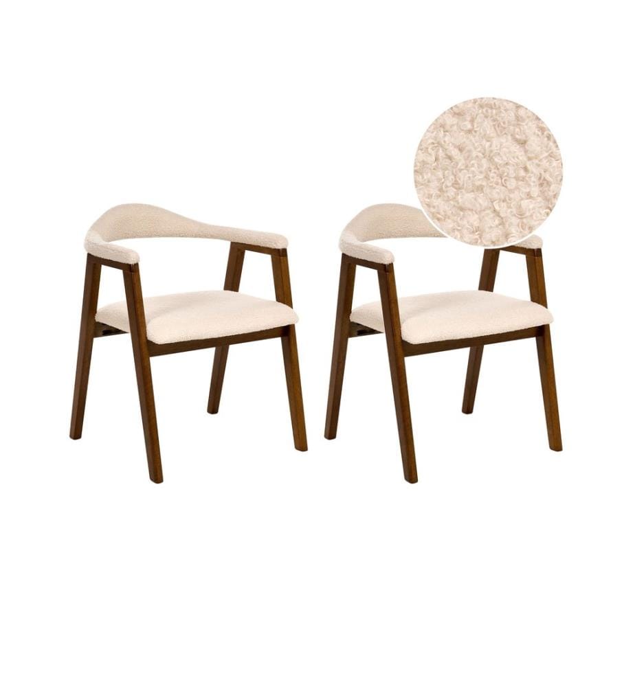 Lot de 2 chaises de salle à manger ONECO Bois Marron foncé
