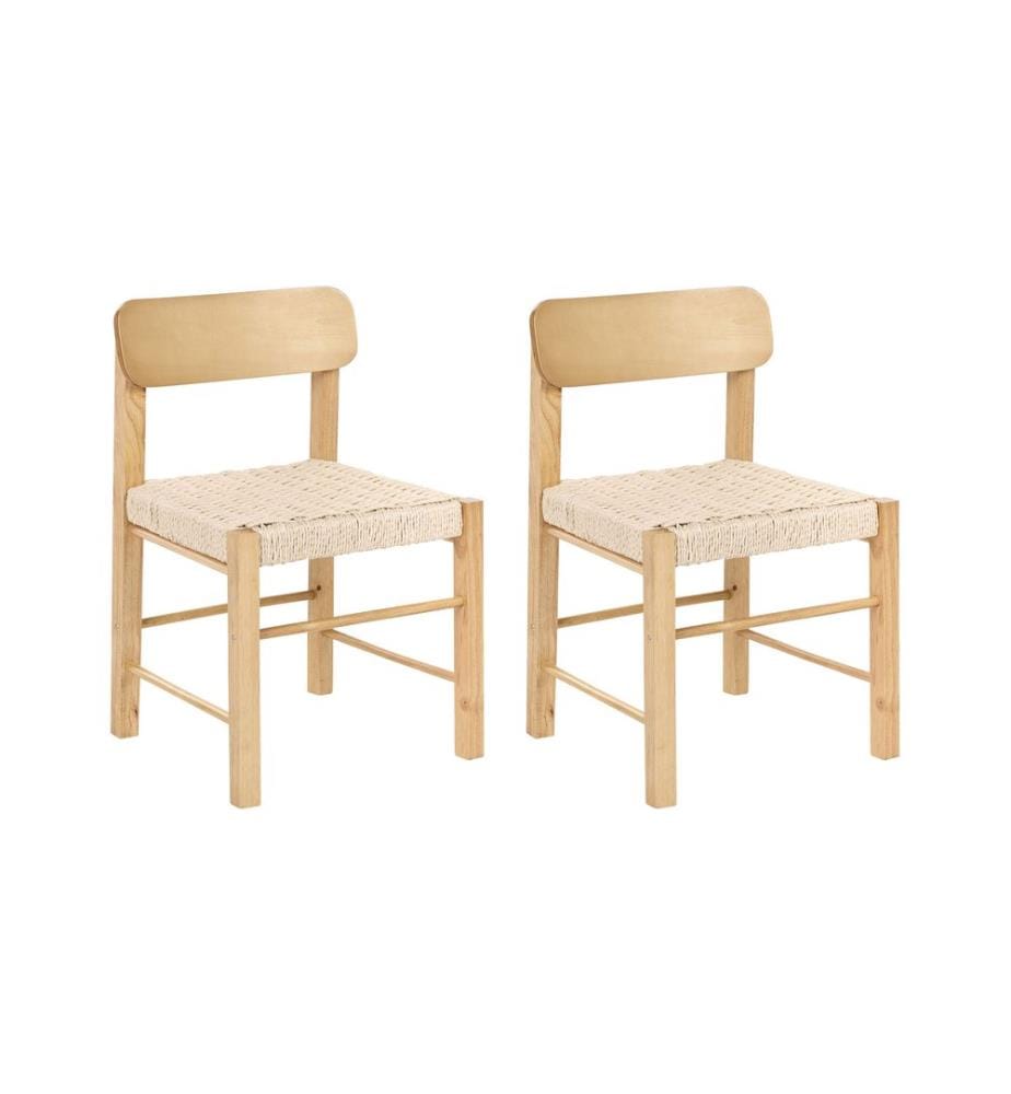 Lot de 2 chaises de salle à manger ALLOS Bois Marron clair