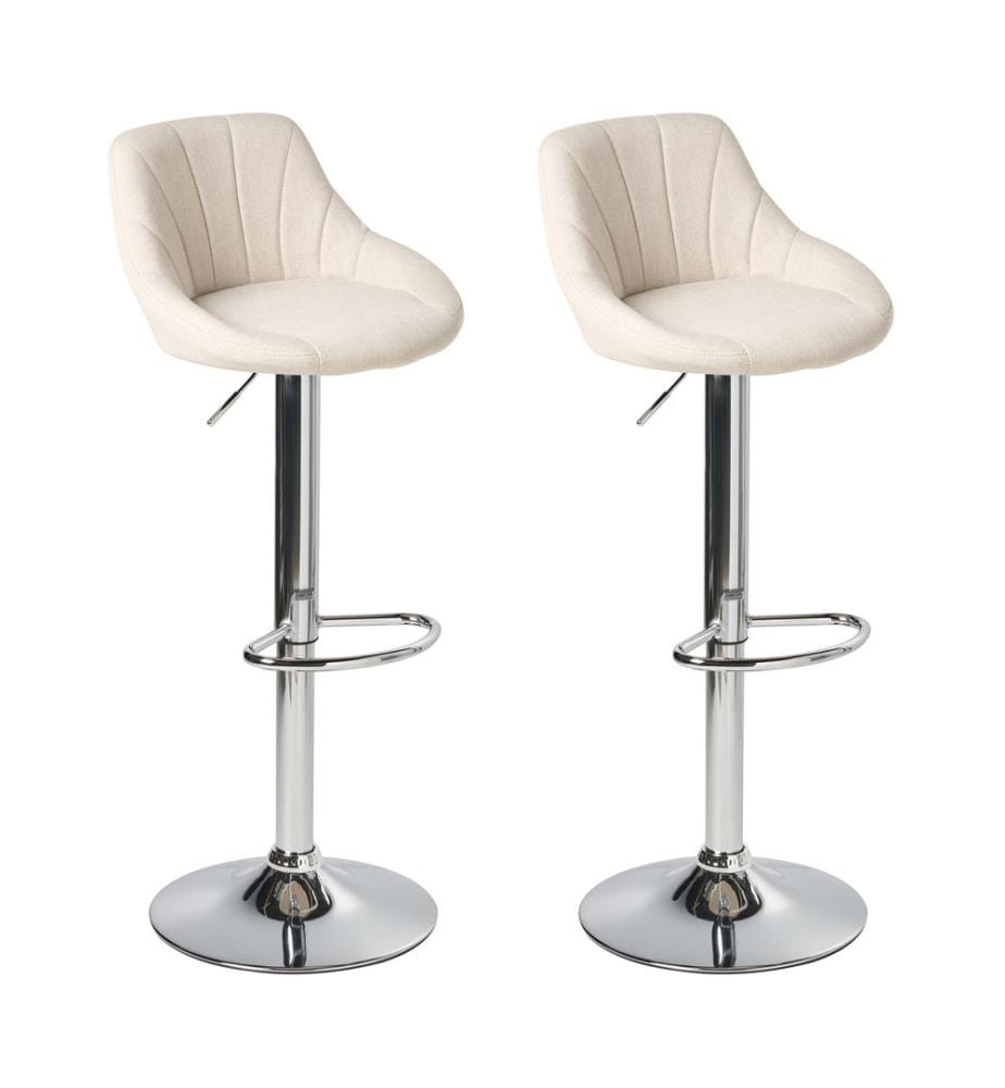 Lot de 2 tabourets de bar LUCCA Tissu Beige clair