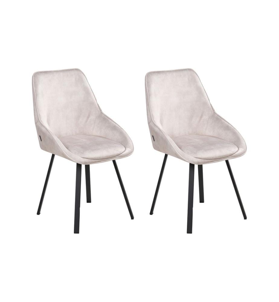 Lot de 2 chaises de salle à manger TERLTON Velours Beige clair