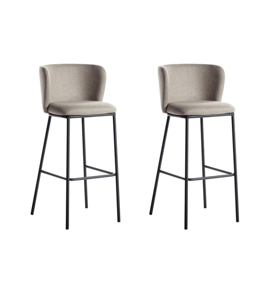 Lot de 2 chaises de bar MINA Taupe