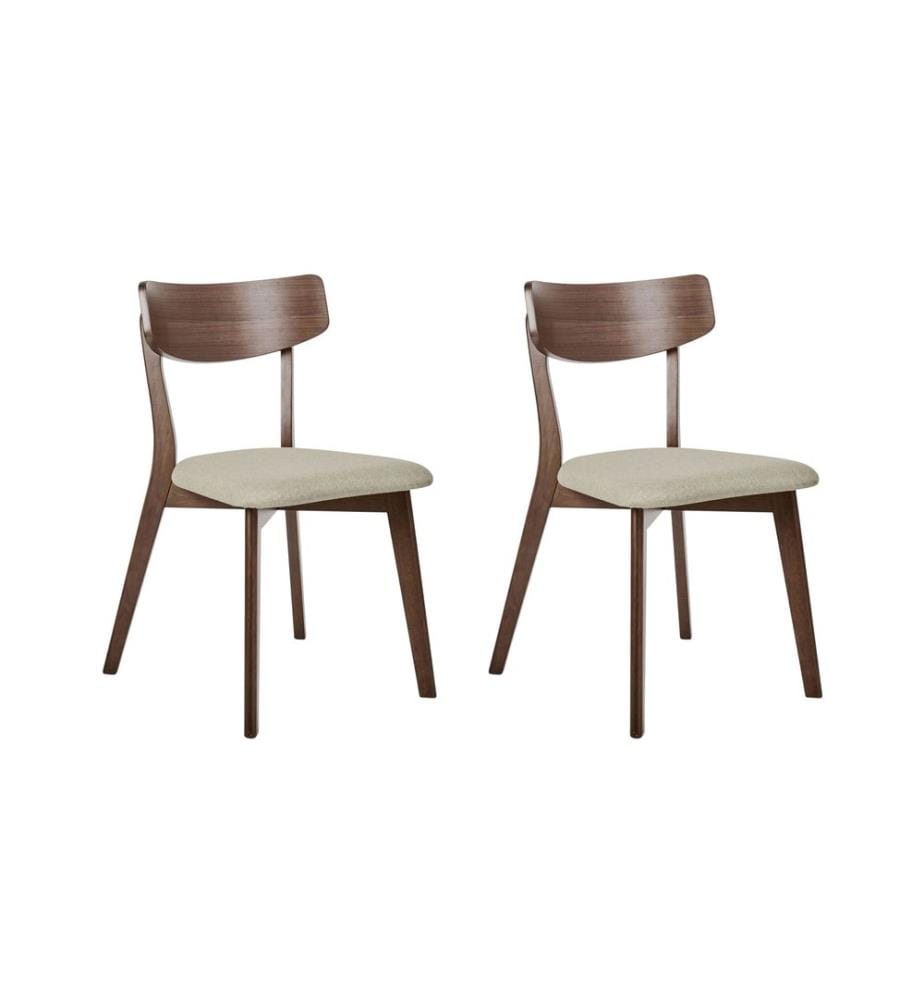 Lot de 2 chaises de salle à manger HOPE Bois Marron/beige