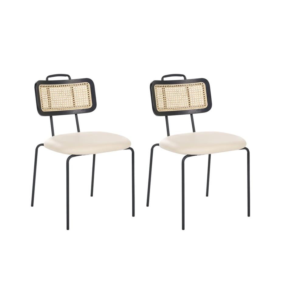 Lot de 2 chaises de salle à manger ADELANTO Métal Beige clair