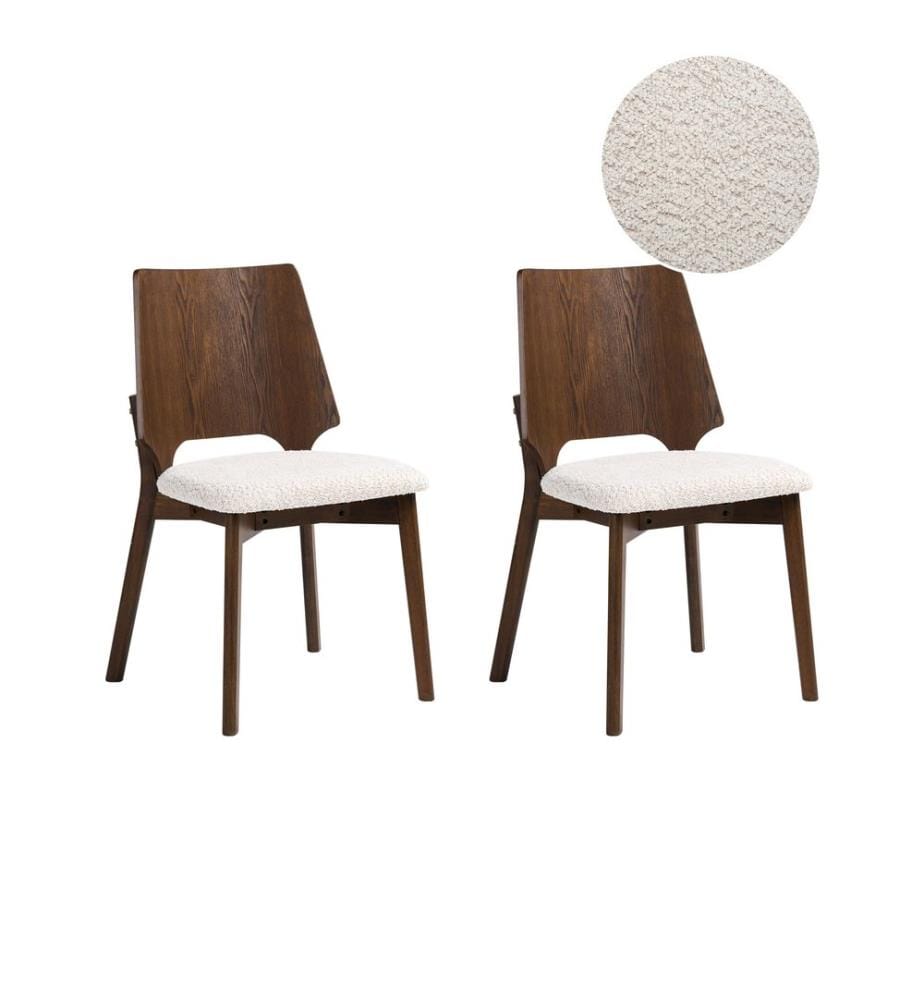 Lot de 2 chaises de salle à manger ABEE Marron/beige clair