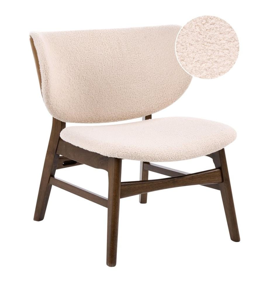 Fauteuil DAY Bouclé Marron/beige clair